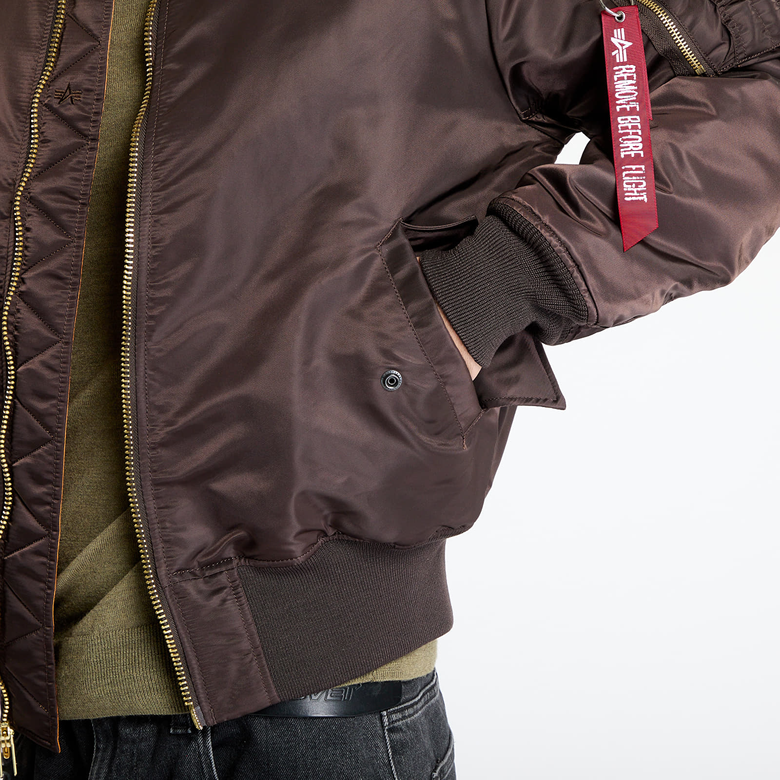 Pánské bundy Alpha Industries Inc. MA-1 Heritage Hunter Brown