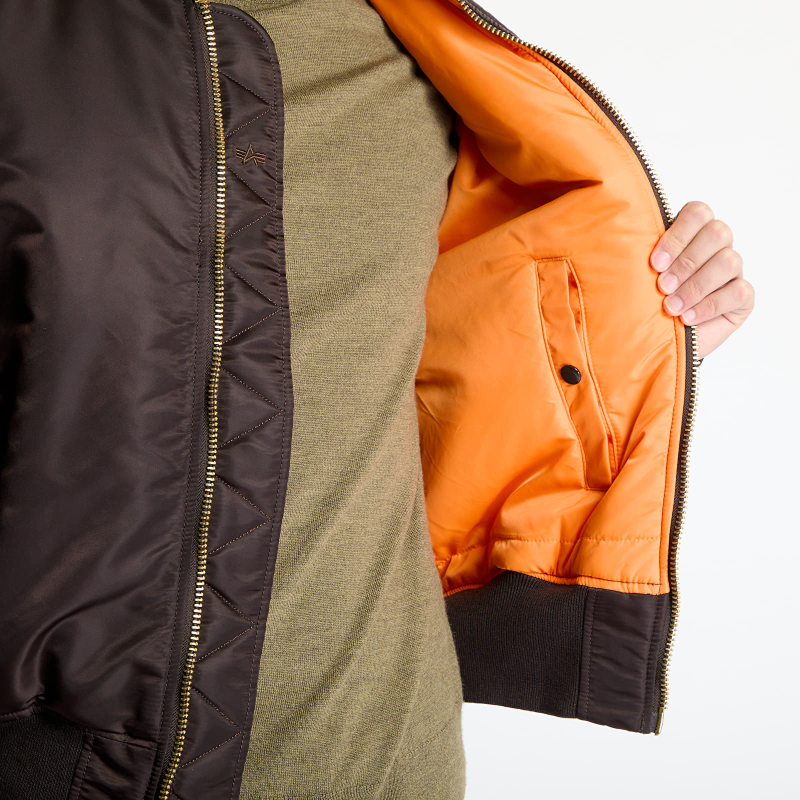 Pánské bundy Alpha Industries Inc. MA-1 Heritage Hunter Brown