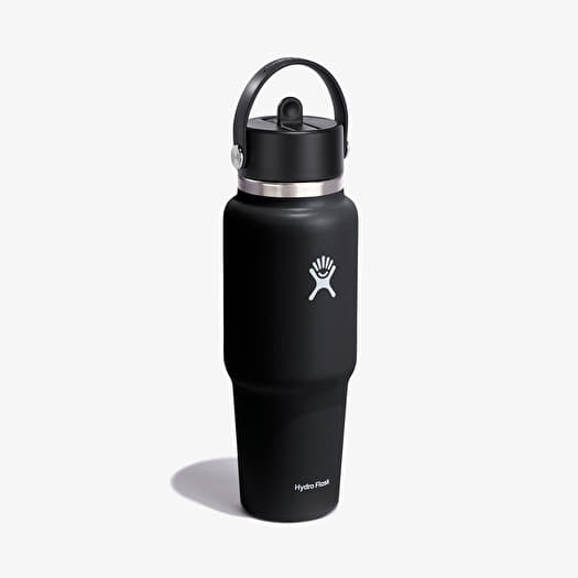 Hydroflask 1000 ml Wide Flex Straw Travel Bottle Black | Footshop