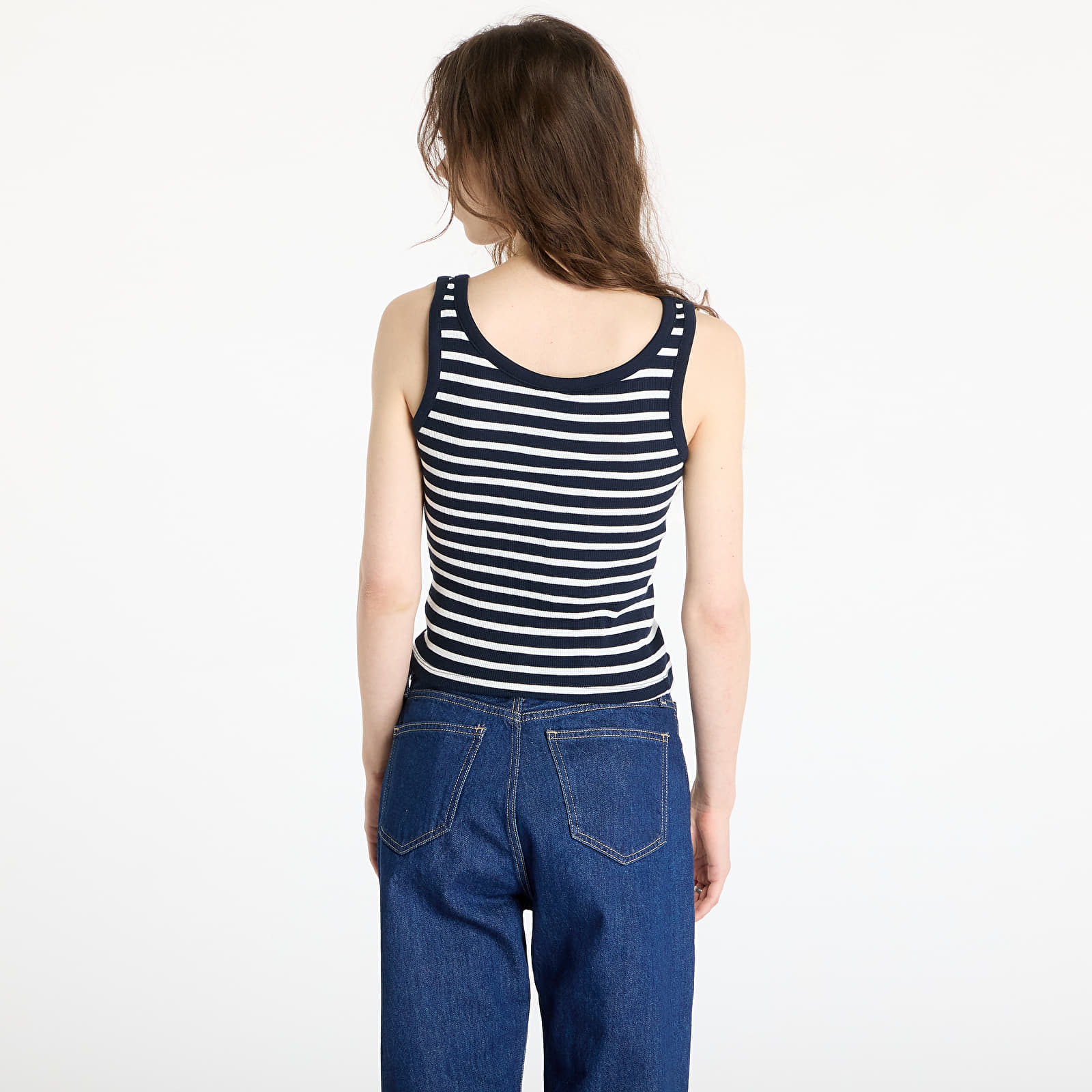Дамски потници Tommy Jeans Slim Button Tank Blue