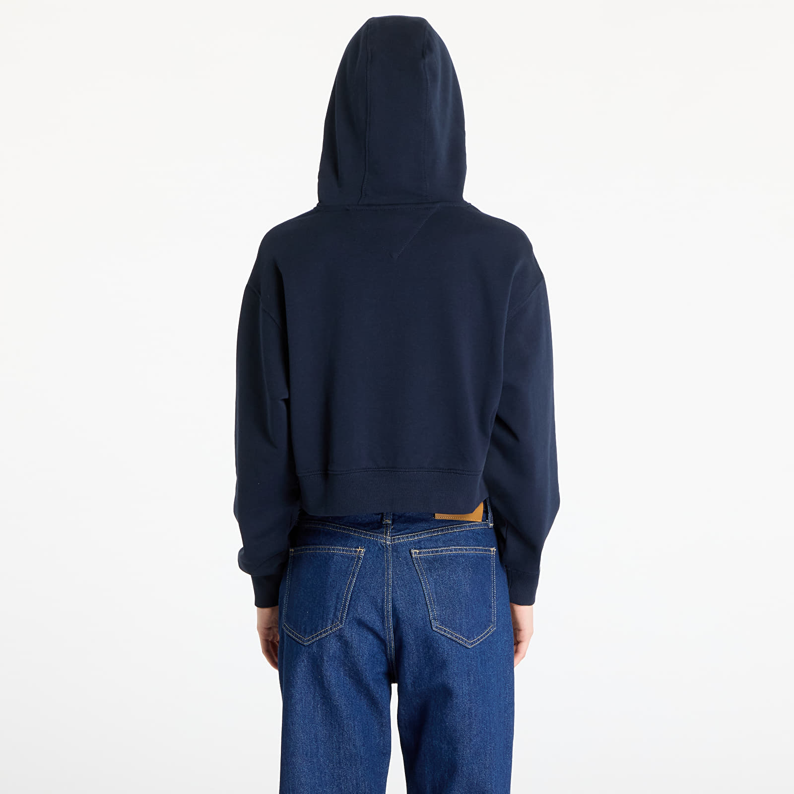 Women's hoodies Tommy Jeans Relaxed Cropped Script Hoodie Blue