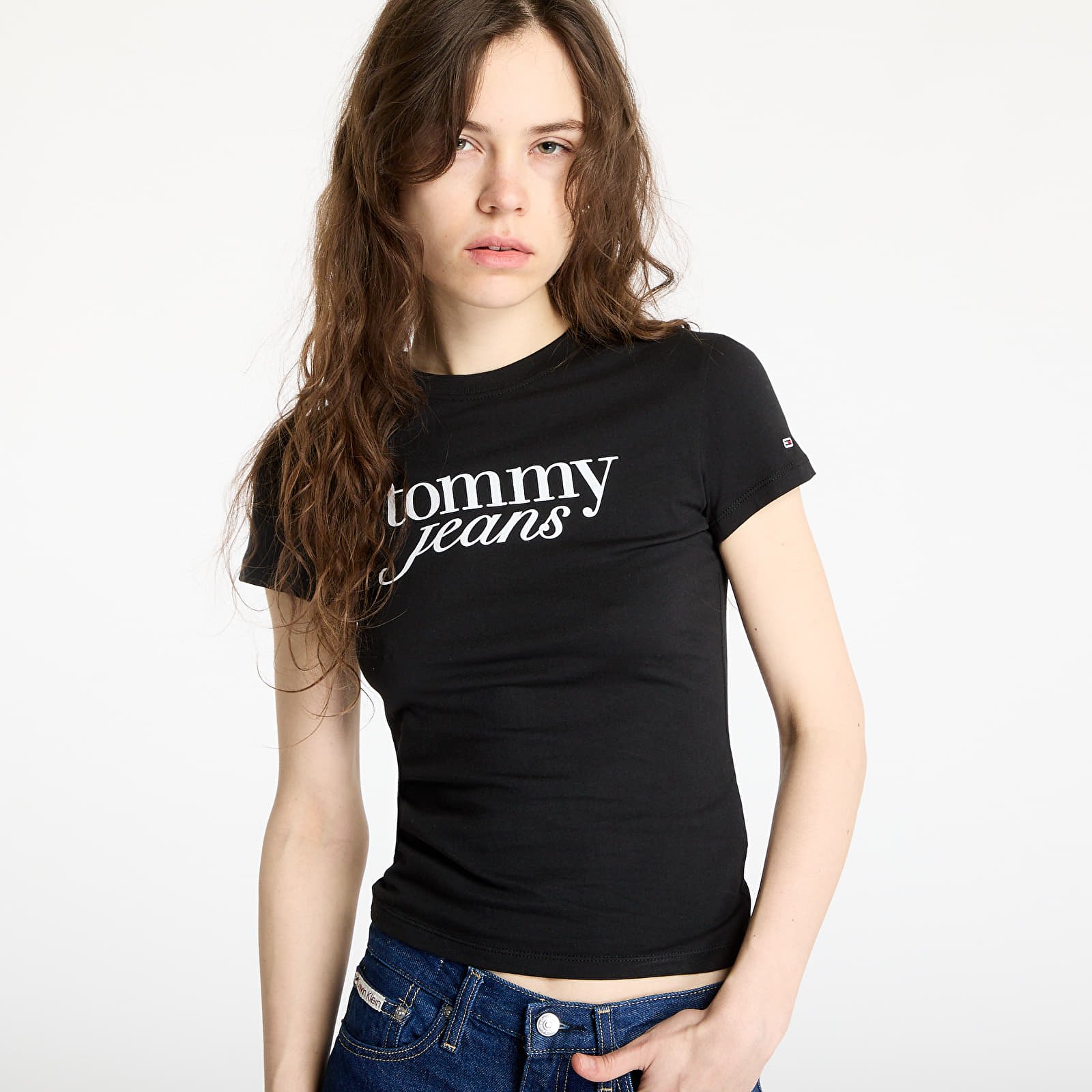 Naiste T-särgid Tommy Jeans Slim Essential Tee Black