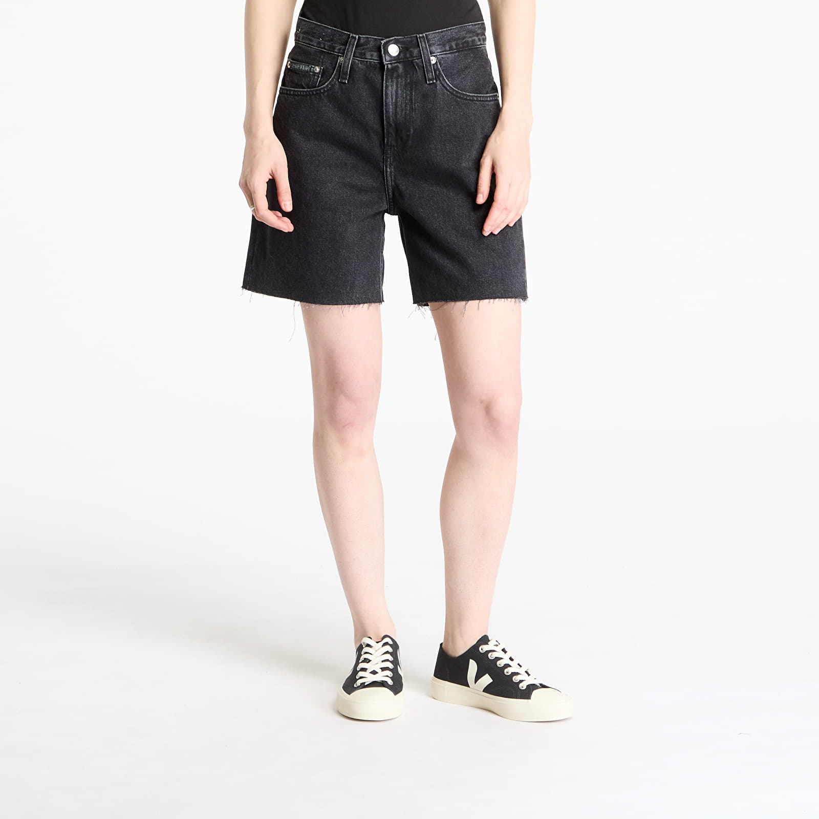 Dámské kraťasy Calvin Klein Jeans Bermuda Short Denim Black