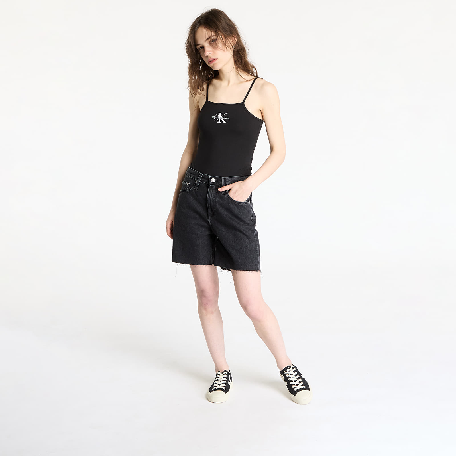 Bodysuit Calvin Klein Jeans Monologo Strappy Body Black