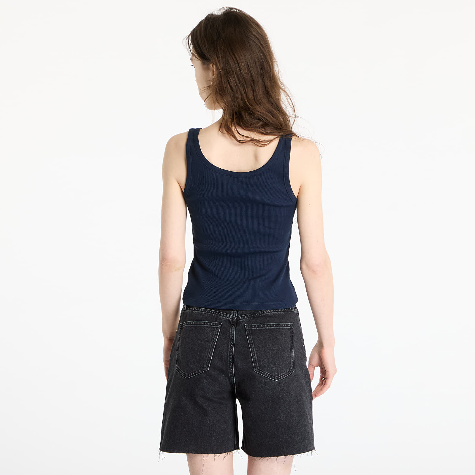 Dámská tílka Tommy Jeans Slim Button Tank Blue