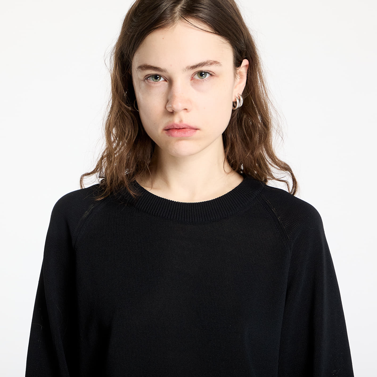 Svetry Y-3 Logo Knit Crew Sweatshirt UNISEX Black