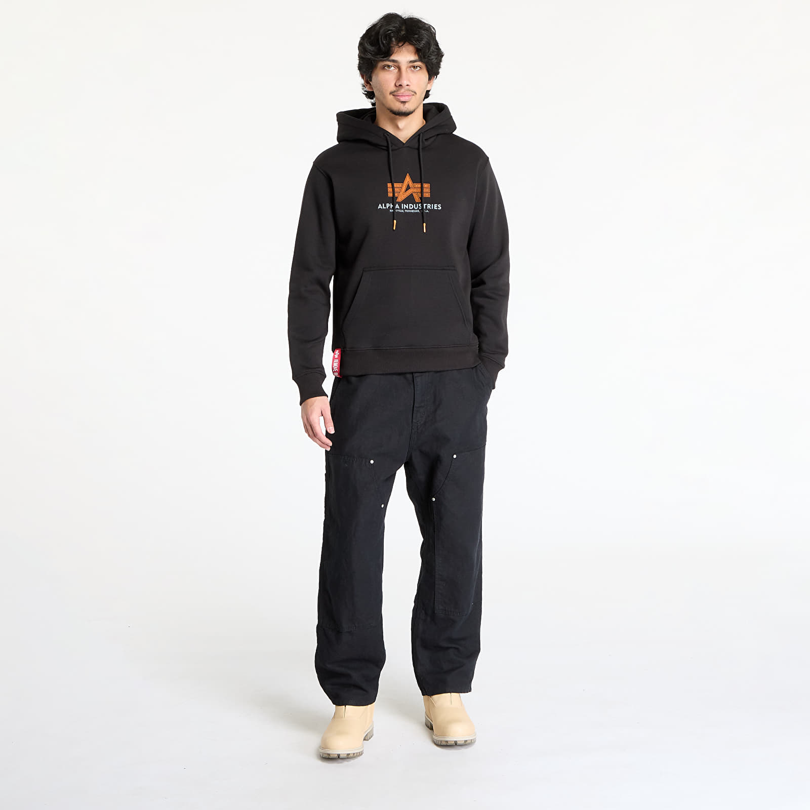 Mikiny Alpha Industries Inc. Basic Hoodie Rubber Black