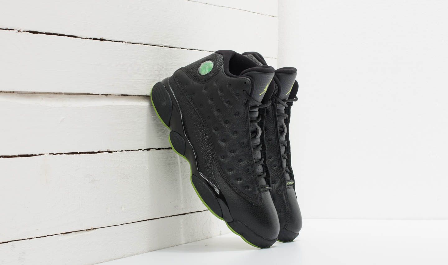 Air jordan 13 retro black and green cheap