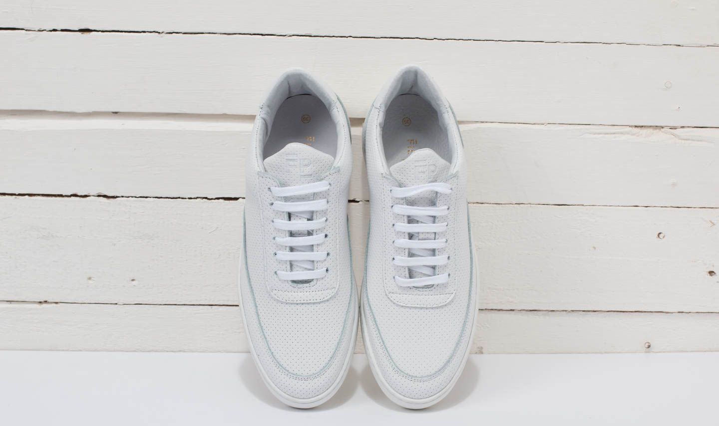 Sko til mænd Filling Pieces Low Mondo Ripple Nappa Perforated All White