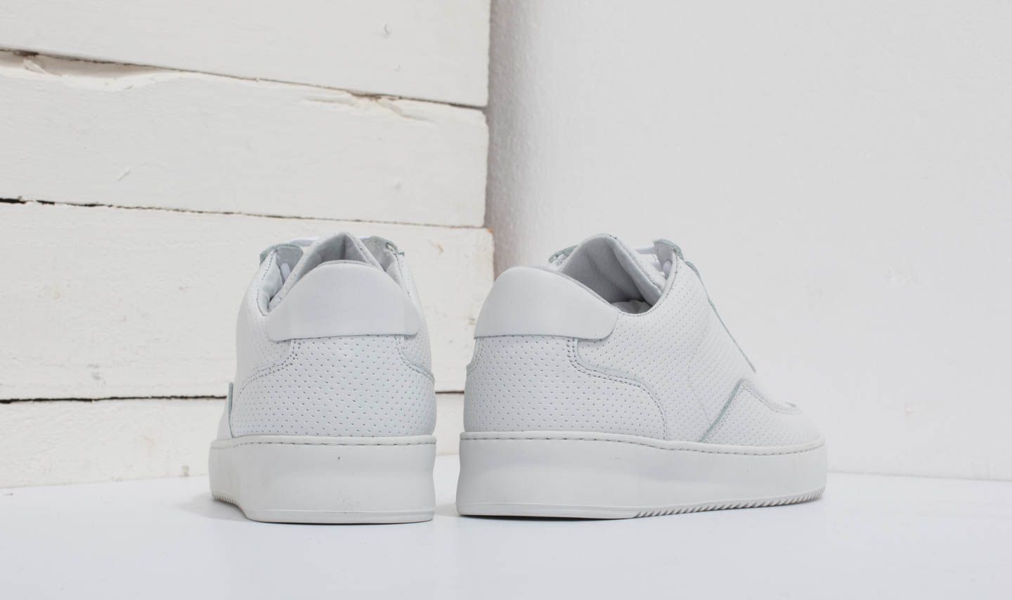 Sko til mænd Filling Pieces Low Mondo Ripple Nappa Perforated All White