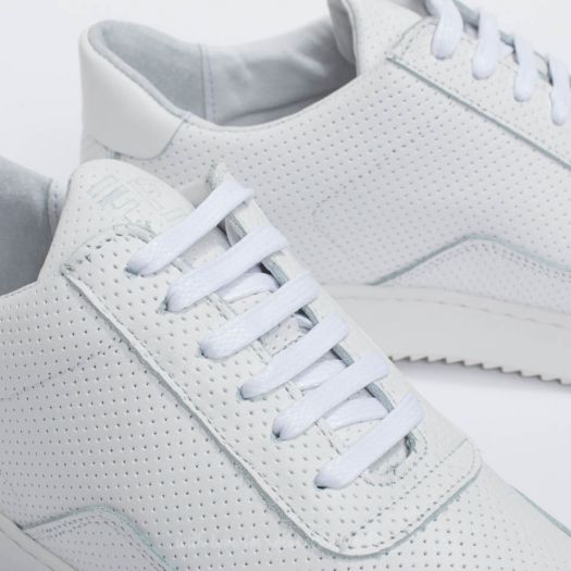 Low mondo ripple nappa perforated all white hot sale