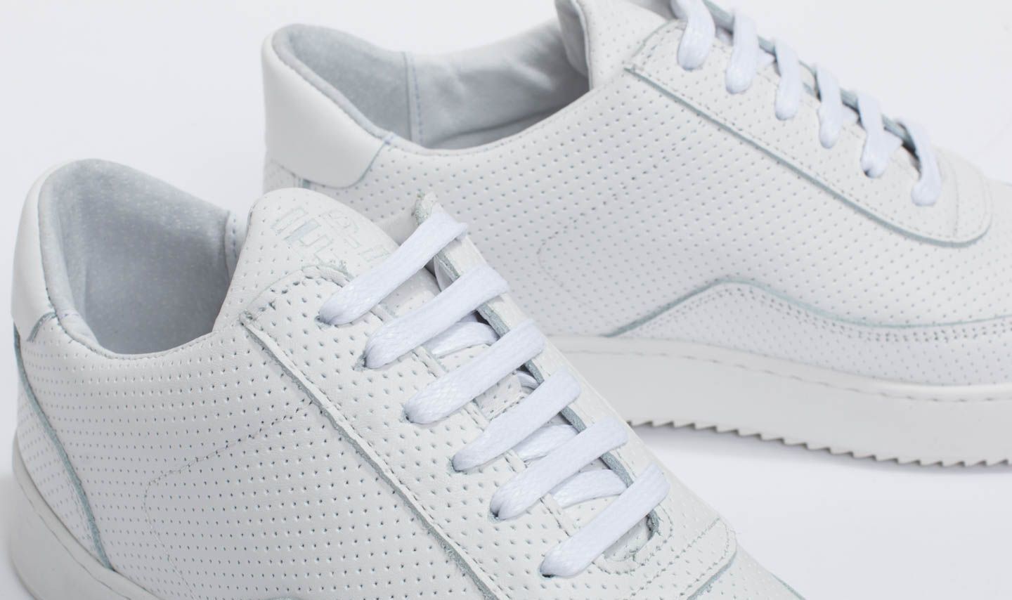 Sko til mænd Filling Pieces Low Mondo Ripple Nappa Perforated All White