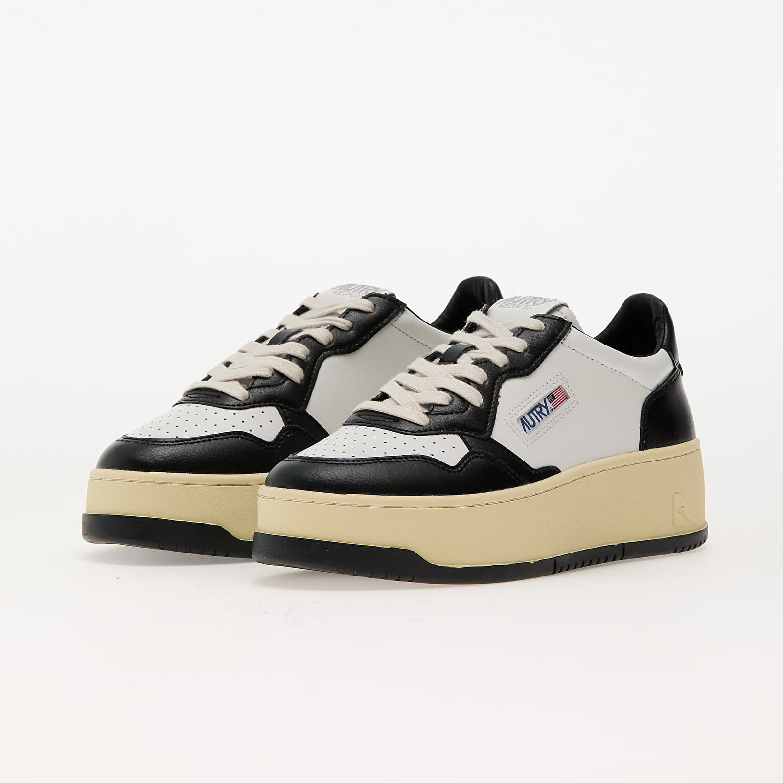 Naiste jalatsid Autry Platform Low Wom Leat/ Leat Wht/ Blk