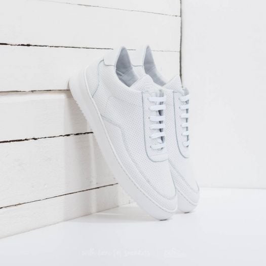 Low mondo ripple nappa perforated outlet all white