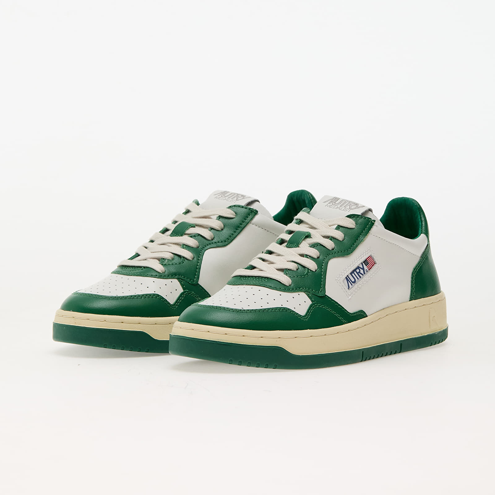 Мъжки кецове и обувки Autry Medalist Low Man Leat/ Leat Wht/ Green