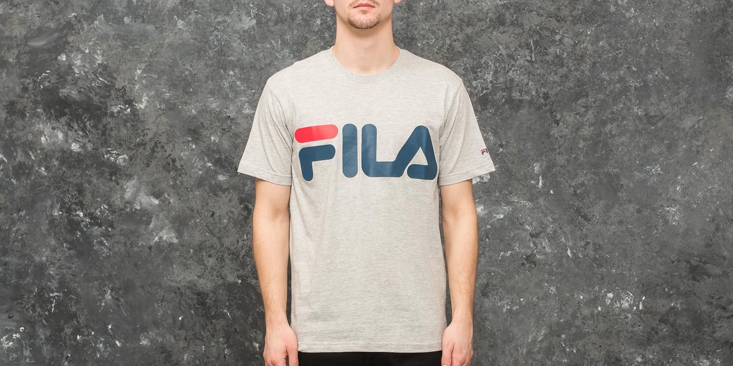 Camisetas FILA Classic Logo Tee Light Grey Melange Bros/ Blue Dephts