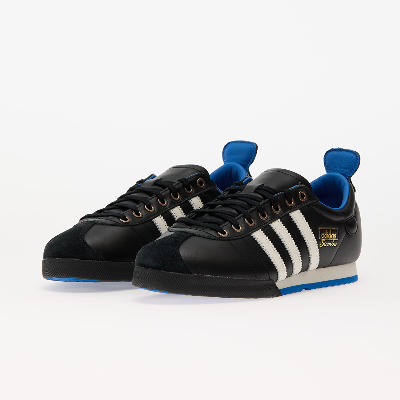 Sapatos de homem adidas Samba 62 Core Black/ Cloud White/ Blue Bird
