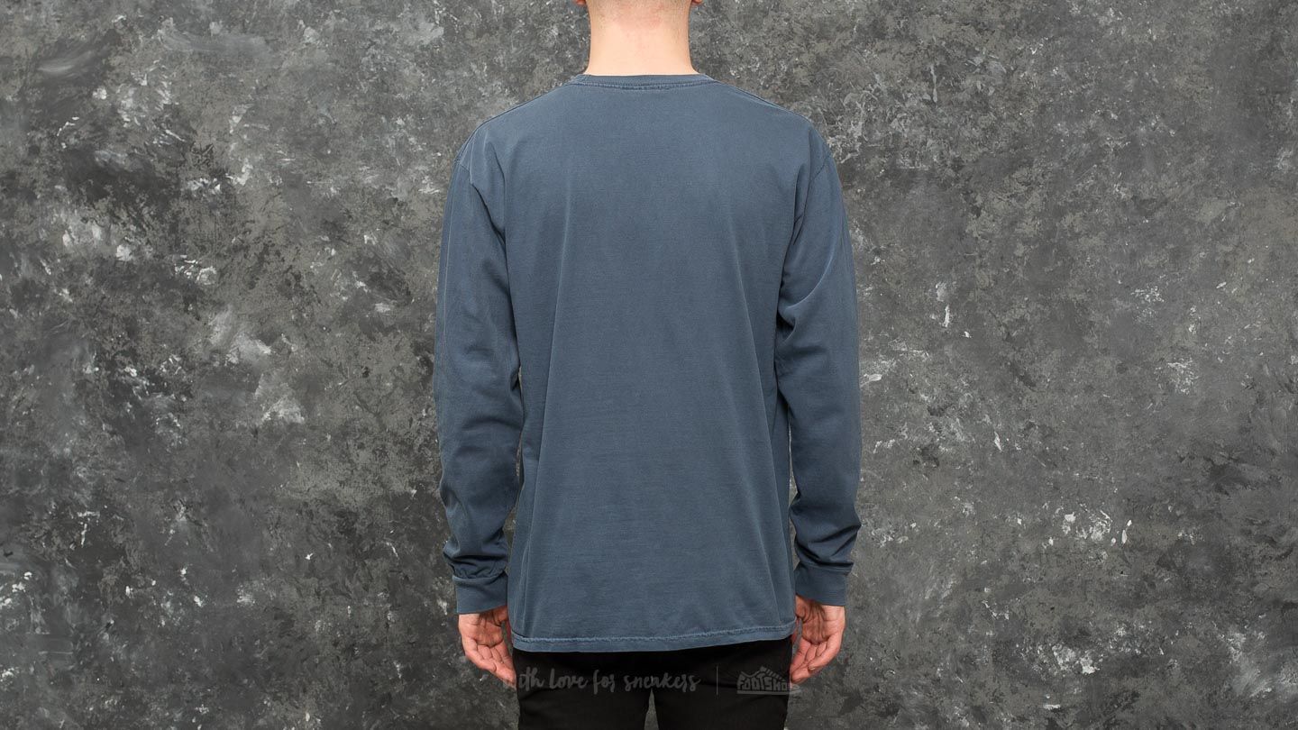 T-paidat Stüssy Drop U Pigment Dyed Long Sleeve Tee Navy