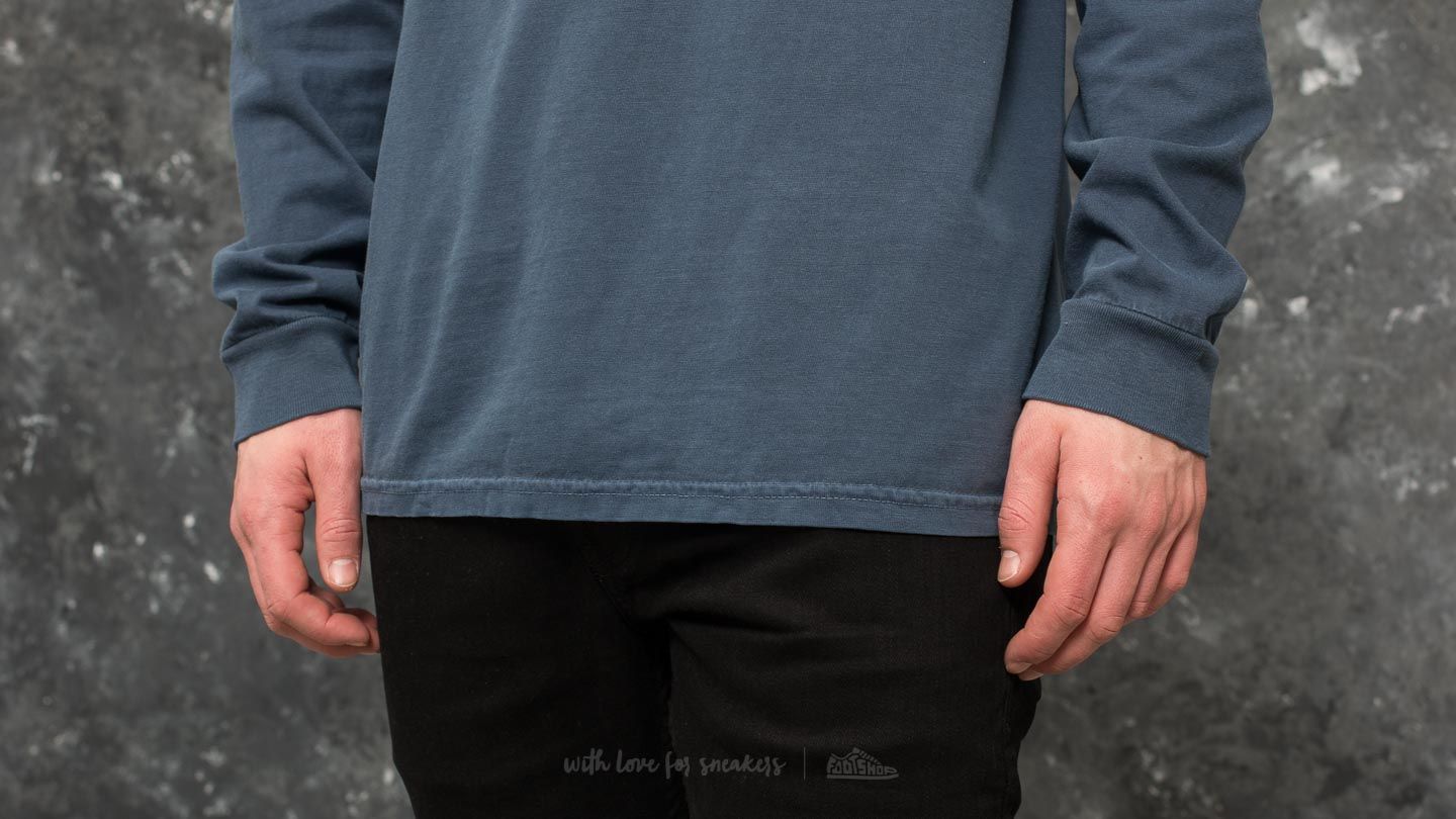 T-paidat Stüssy Drop U Pigment Dyed Long Sleeve Tee Navy