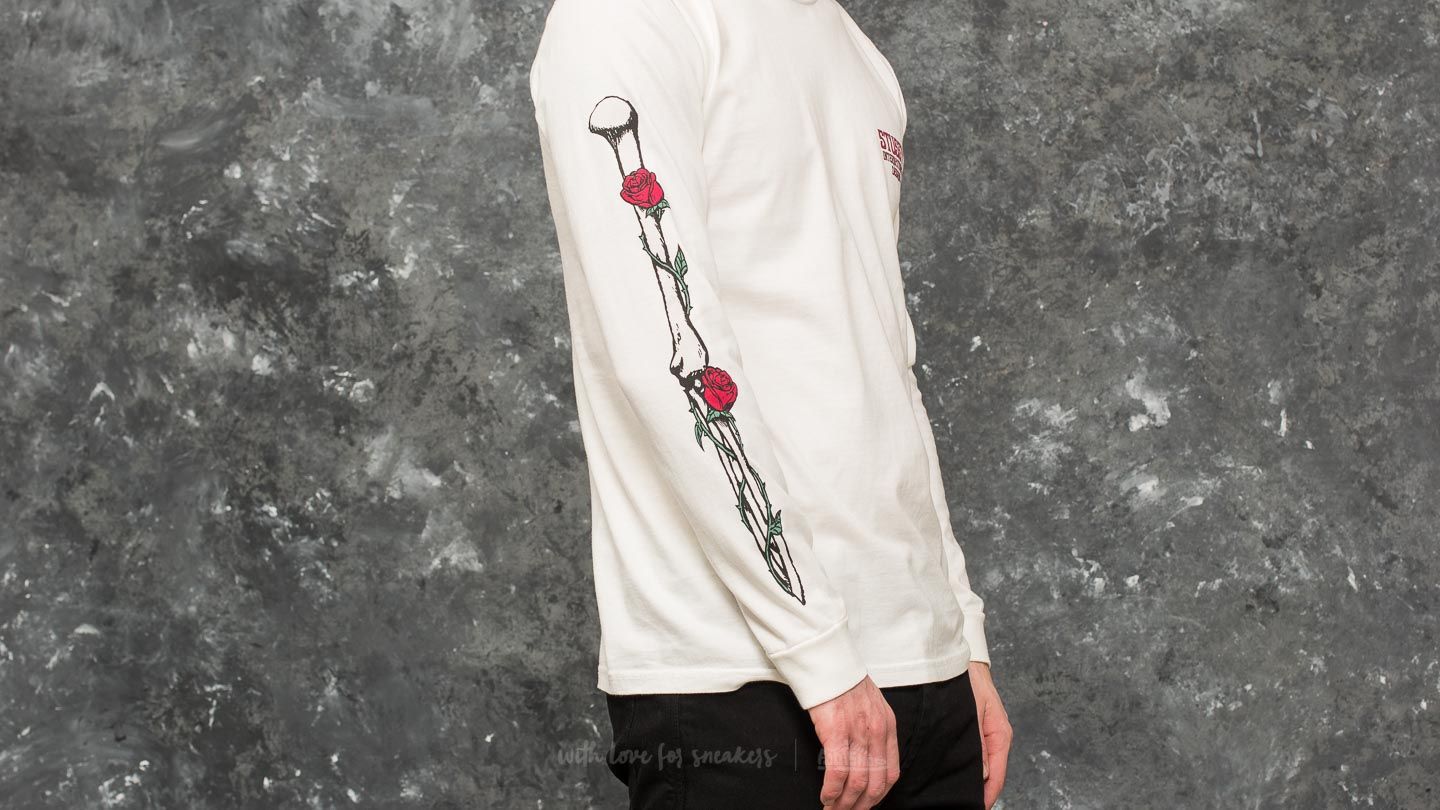 T-shirts Stüssy Skull & Roses Pigment Dyed Long Sleeve Tee Natural