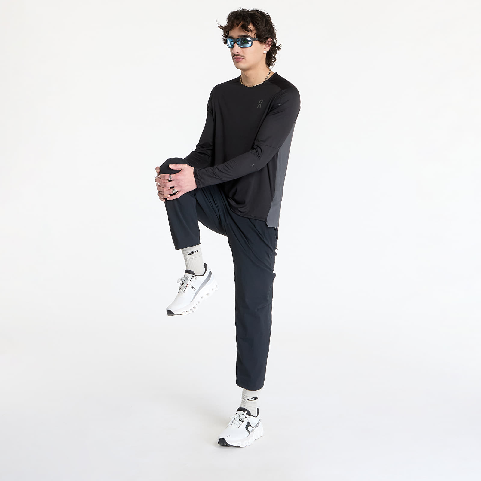 Pólók On Performance Long Sleeve Tee  Black/ Eclipse