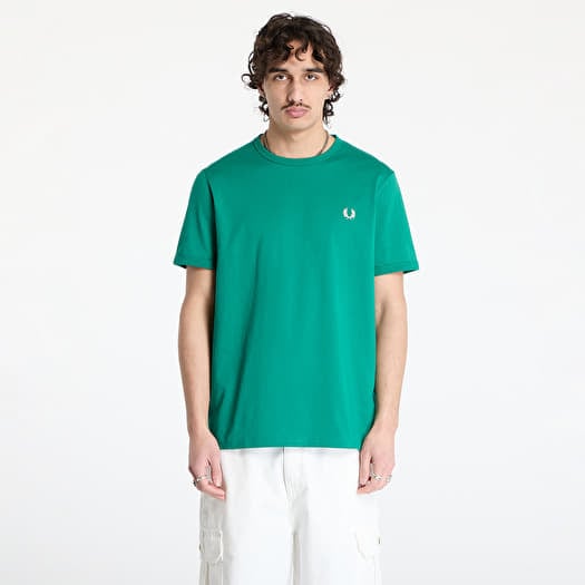 T-krekls FRED PERRY Ringer T-Shirt Label Green