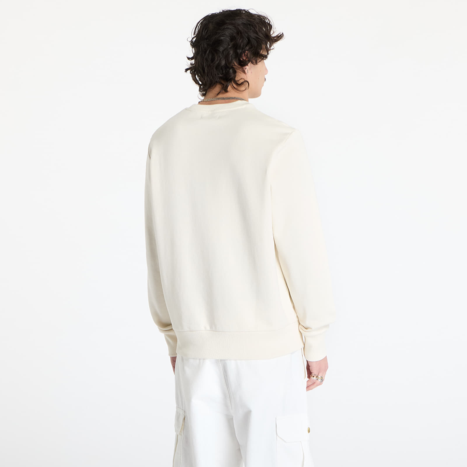 Férfi kapucnis pulcsik FRED PERRY Embroidered Champion Sweatshirt Ecru