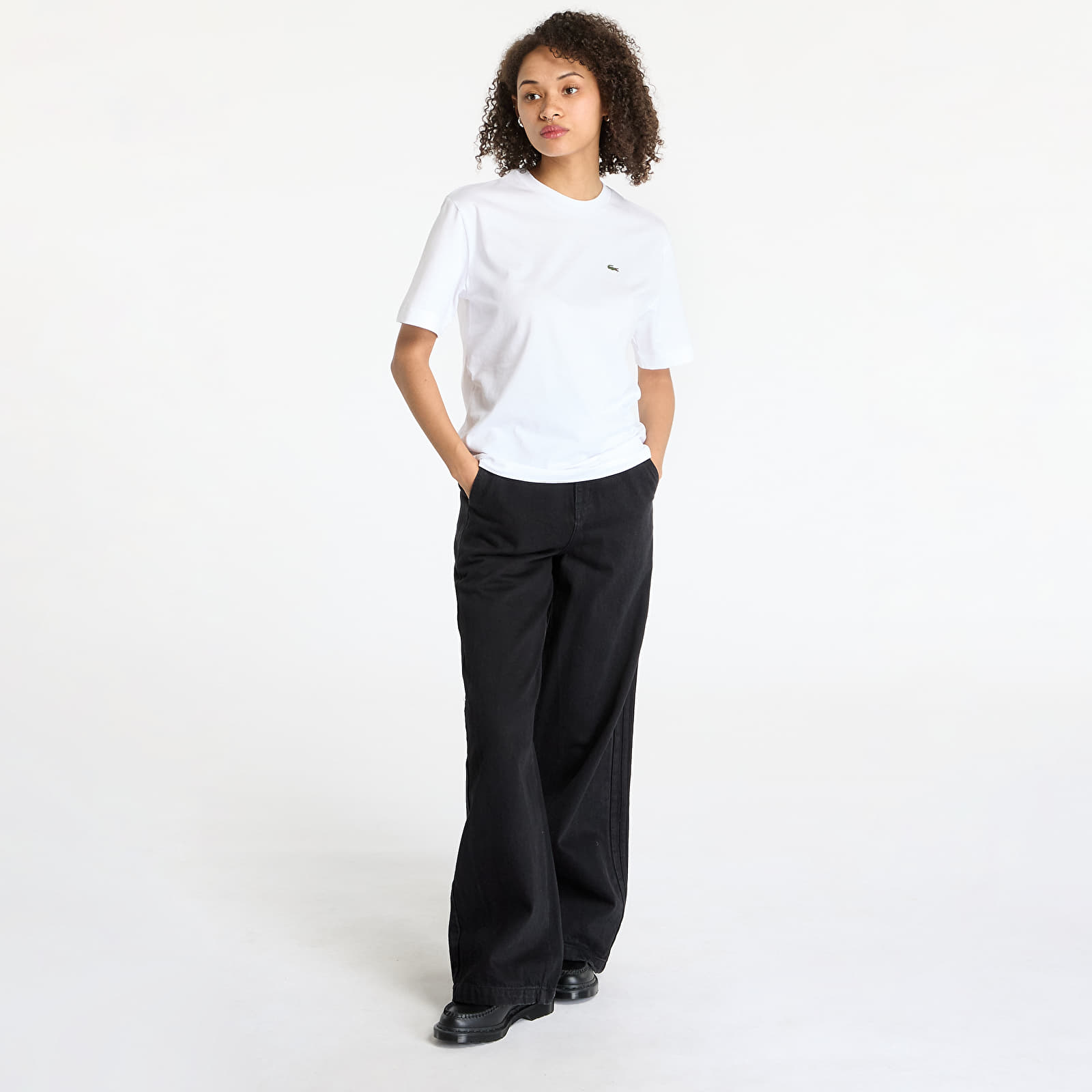 Dámská trička LACOSTE Soft Cotton T-shirt White