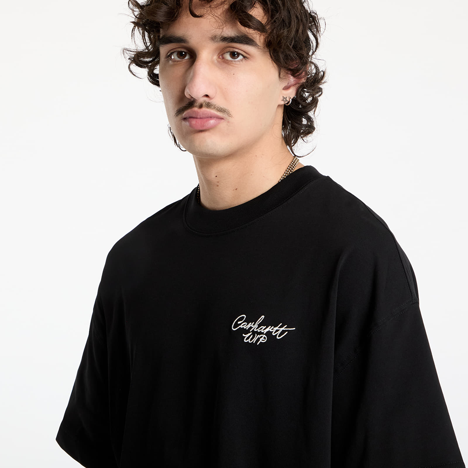 Moške majice  Carhartt WIP S/S Signature Script T-Shirt UNISEX Black/ Wax