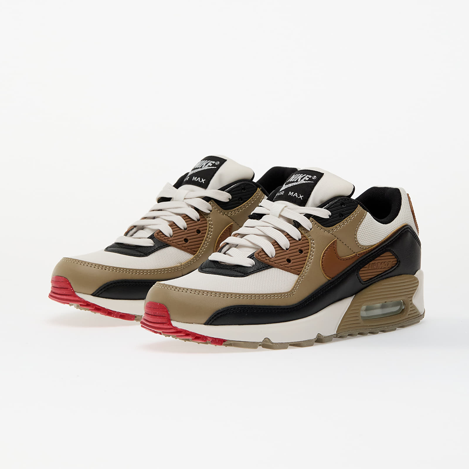 Women's shoes Nike W Air Max 90 Phantom/ Lt British Tan-Black-Fire Red