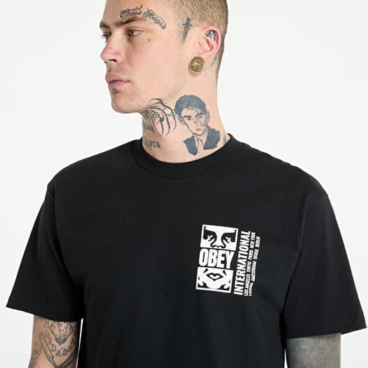 Magliette da uomo OBEY Icon Split T-Shirt Black Footshop