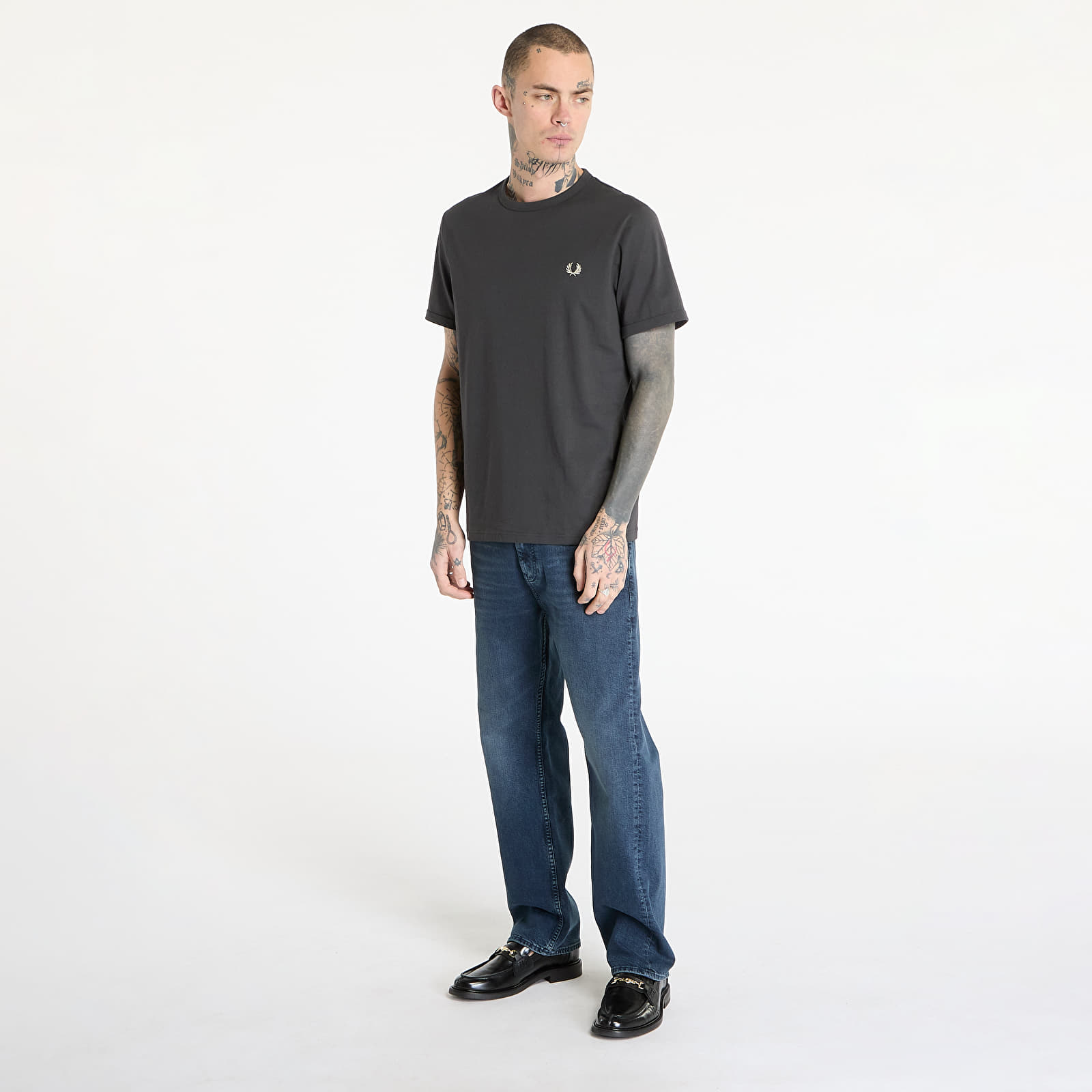 T-Shirts FRED PERRY Ringer T-Shirt Anchor Grey