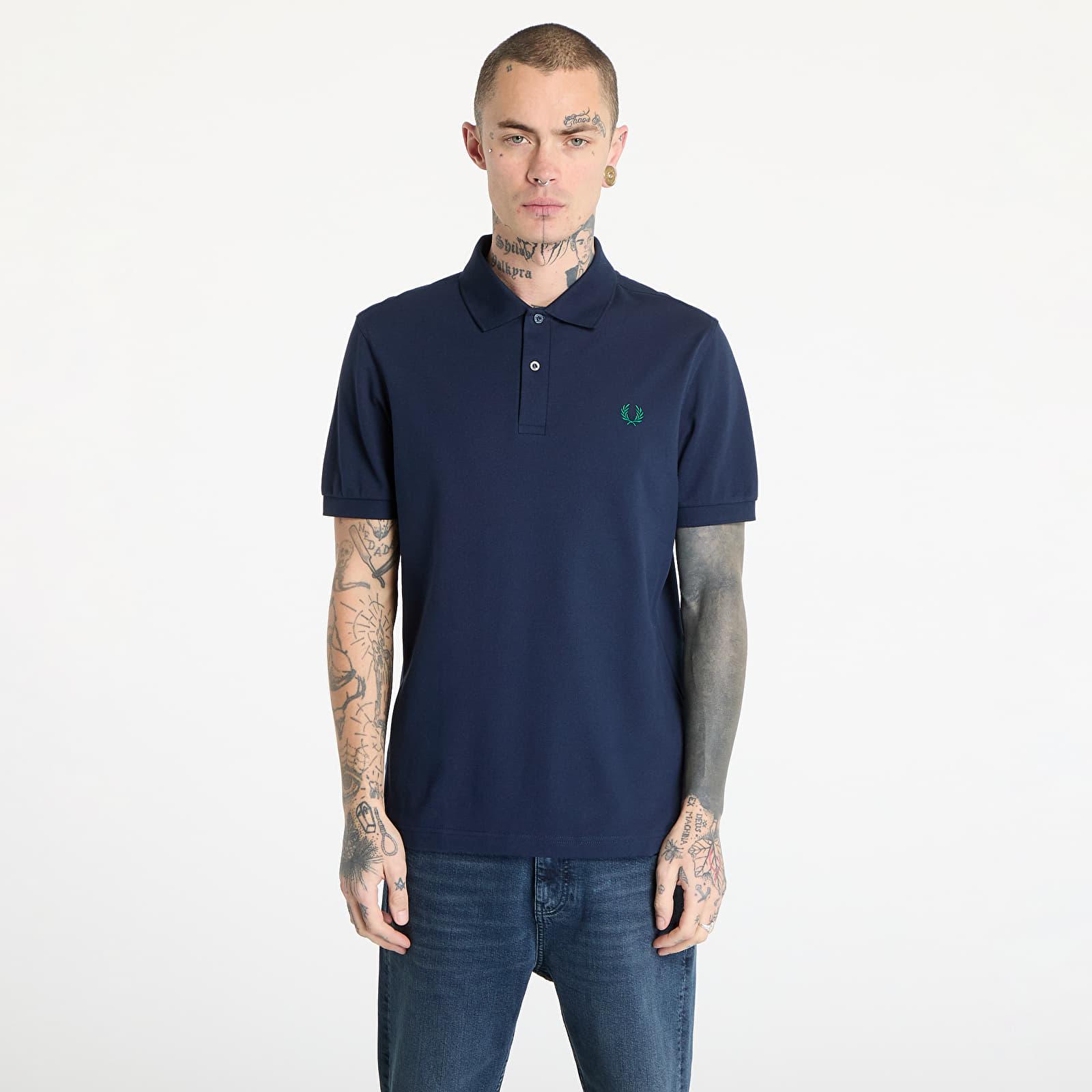 Trička FRED PERRY The Fred Perry Shirt Dark Carbon/ Label Green
