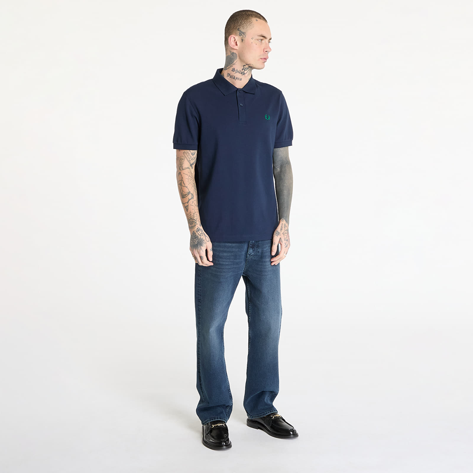 Trička FRED PERRY The Fred Perry Shirt Dark Carbon/ Label Green