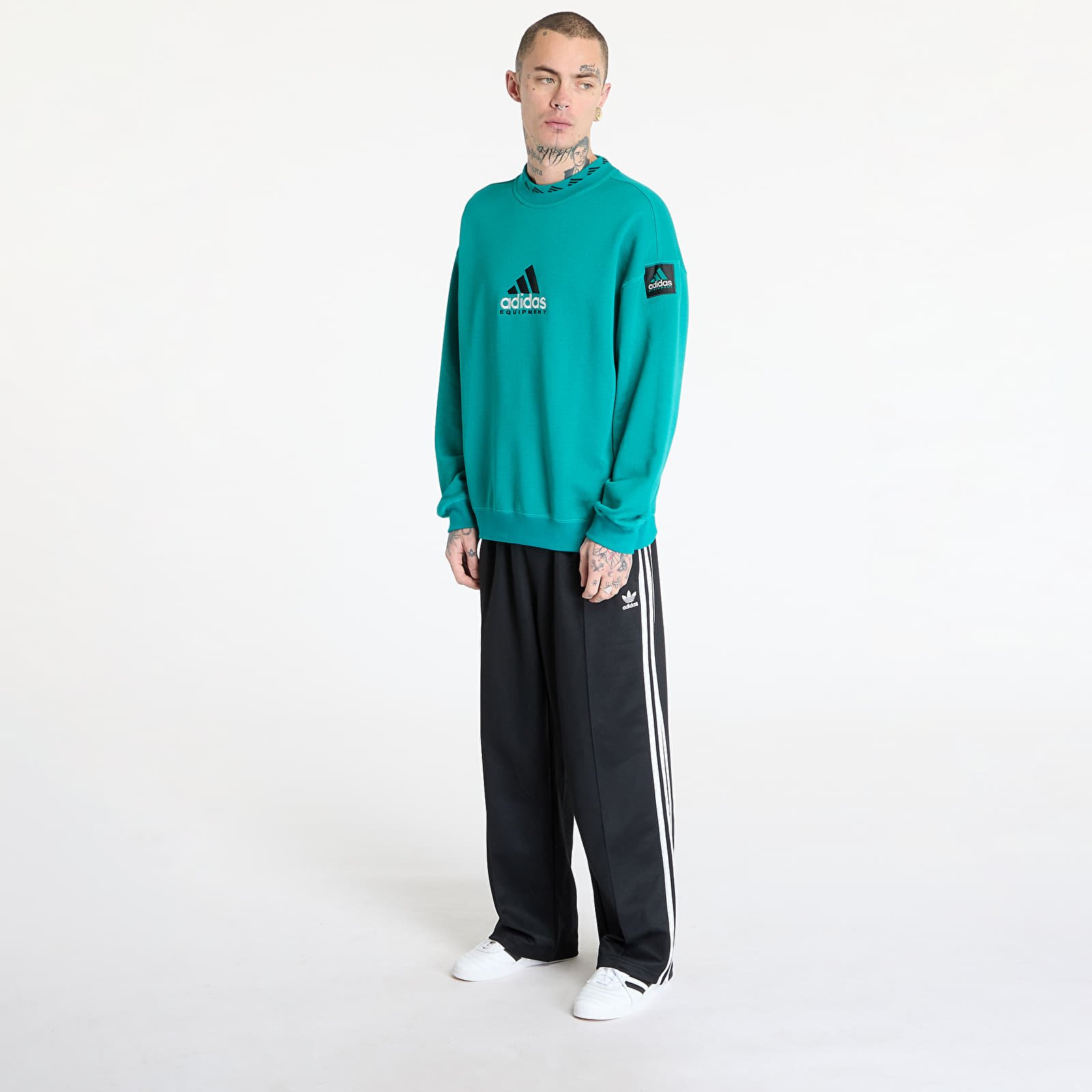 Men's hoodies & sweaters adidas Equipment Reflective Crew Neck Sweatshirt Green/ Equipment Green