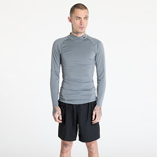 Póló Nike Pro Men's Dri-FIT Fitness Mock-Neck Long-Sleeve Top Smoke Grey/ Black