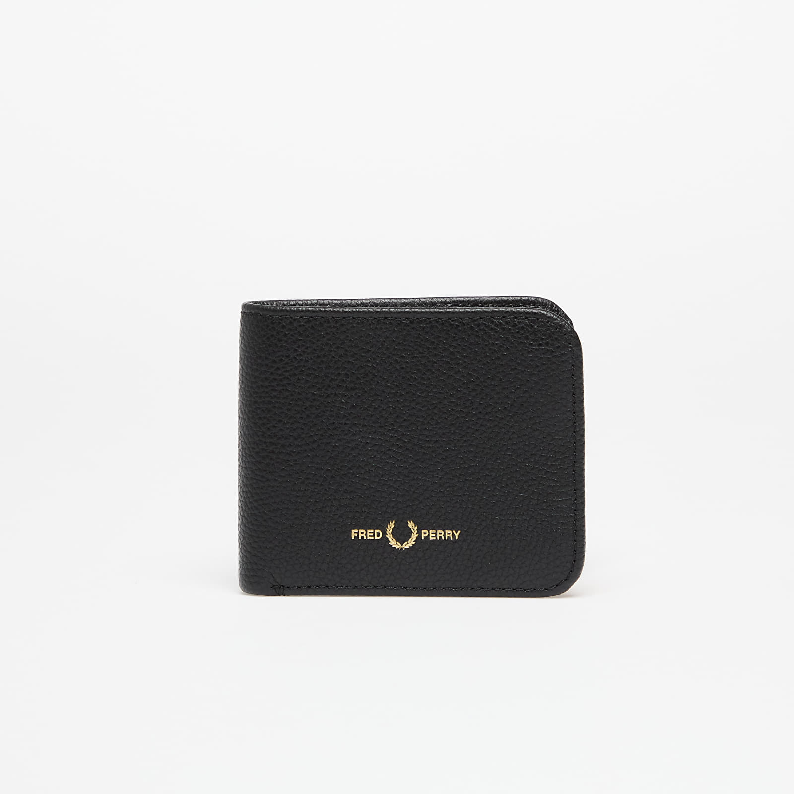 Portfele FRED PERRY Tumbled Leather Wallet Black