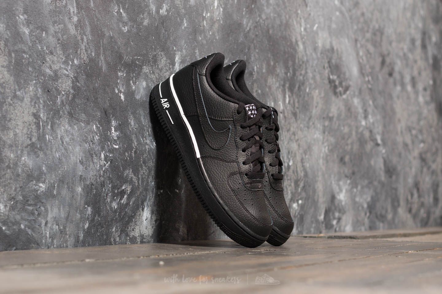 Sneaker und Schuhe fur Kinder Nike Air Force 1 GS Black Black White Footshop