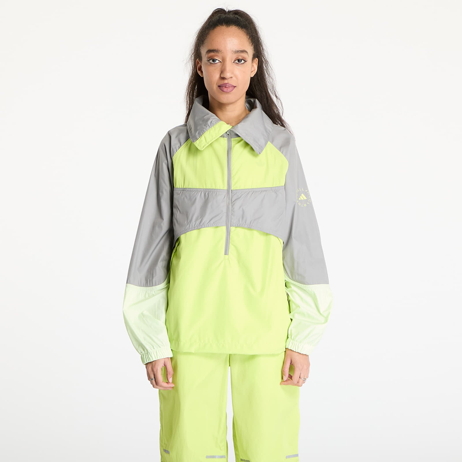 Větrovky adidas x Stella McCartney Pull-On Jacket Green/ Bahia Glow/ Dove Grey