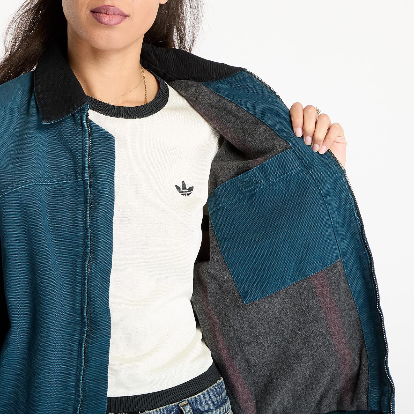 Dzsekik Carhartt WIP OG Santa Fe Jacket UNISEX Deep Lagoon/ Black Stone Canvas
