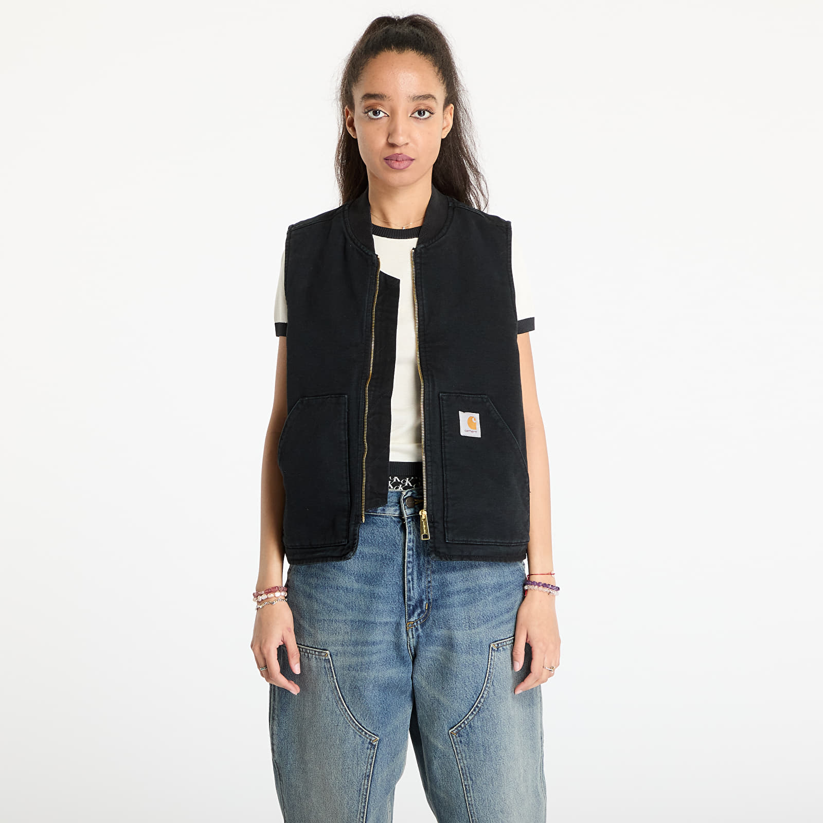 Västar Carhartt WIP Classic Vest UNISEX Black Stone Canvas