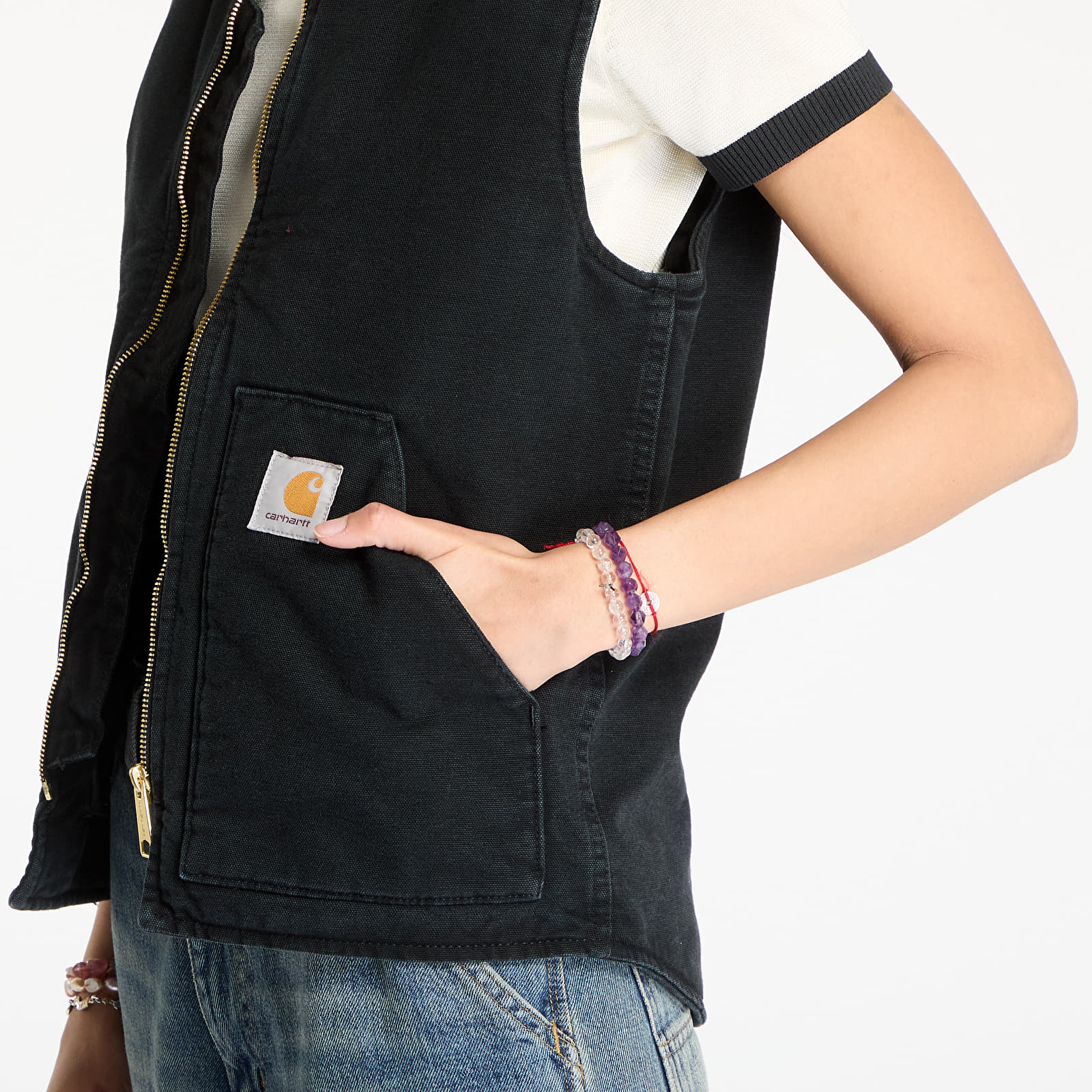 Västar Carhartt WIP Classic Vest UNISEX Black Stone Canvas