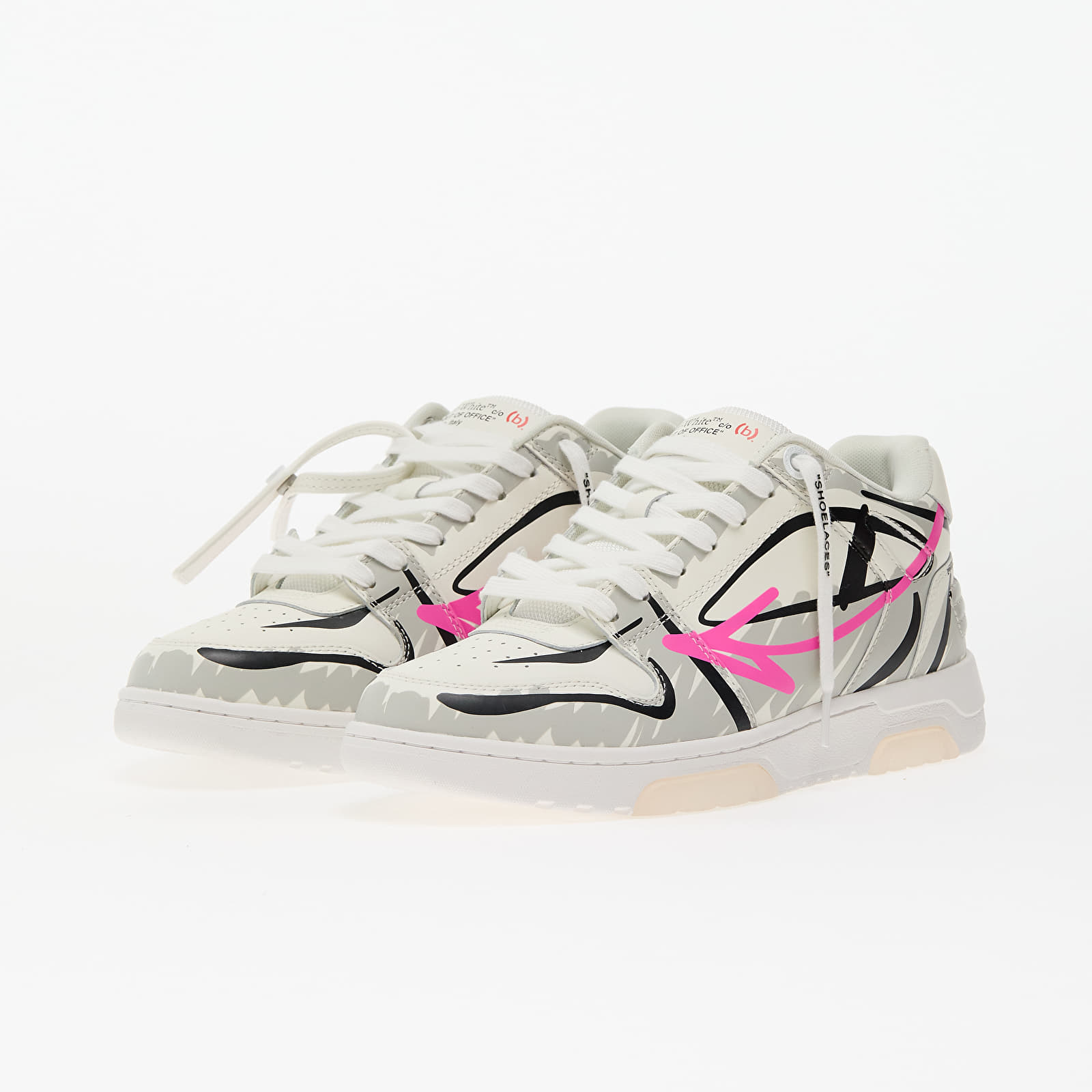 Férfi cipők Off-White x Bstroy Out of Office sneakers Grey/ Pink/ Off White