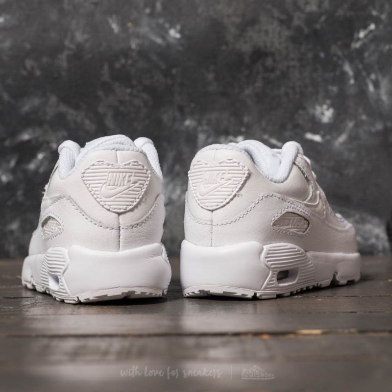 90 Leather White Nike Air Maxes Nike Air Max 90 Shoes Mens Size Leather Triple White Sneaker  (CZ5594-100)