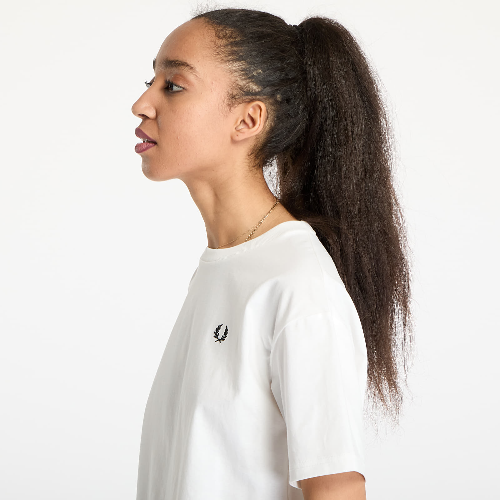 Trička FRED PERRY Crew Neck T-Shirt Snow White