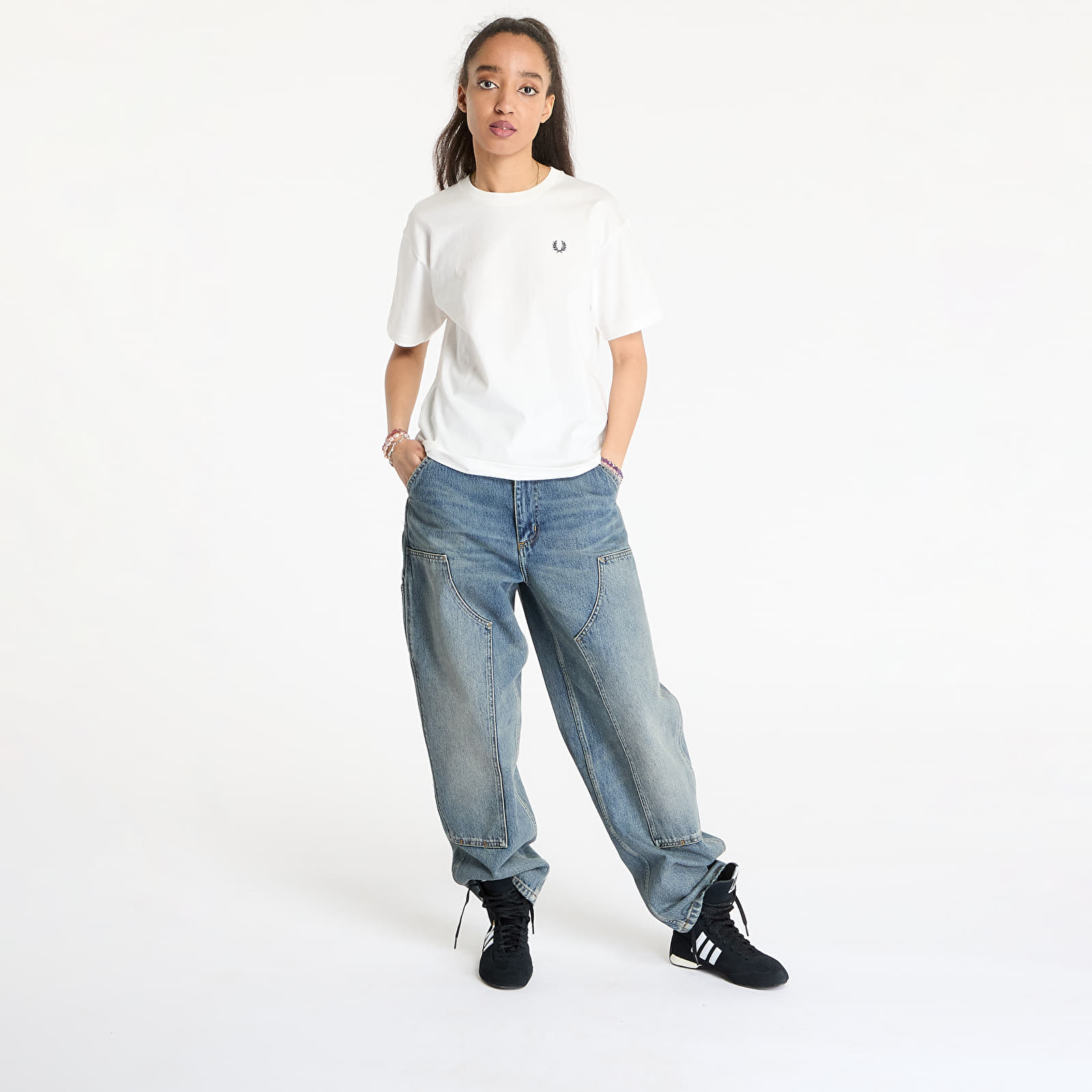Trička FRED PERRY Crew Neck T-Shirt Snow White