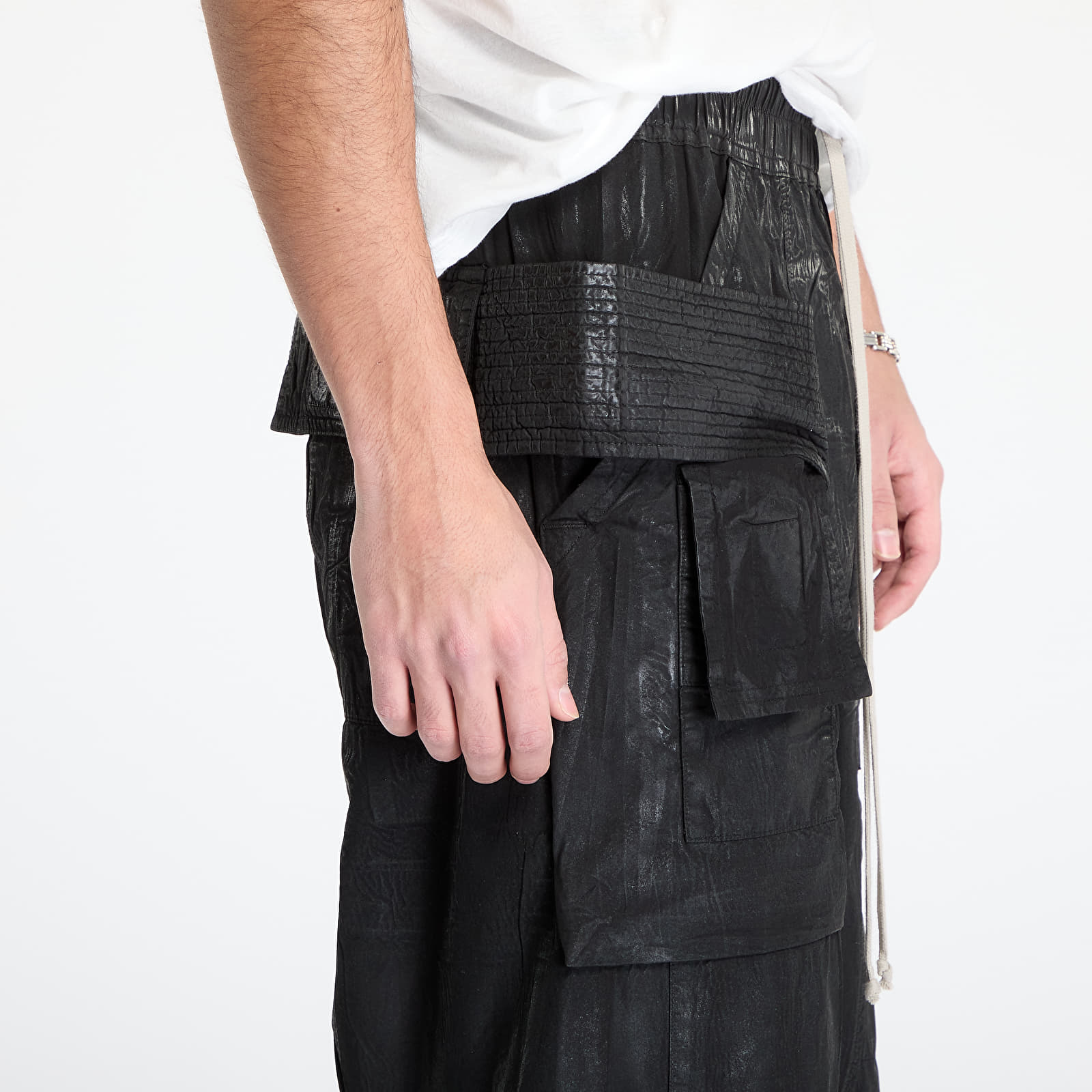 Men's trousers Rick Owens DRKSHDW Creatch Wide Cargo Drawstring Pant Black