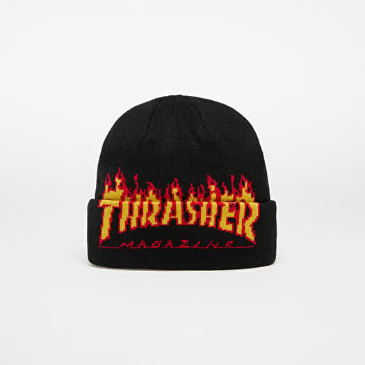 Thrasher Flame Fold Beanie Black