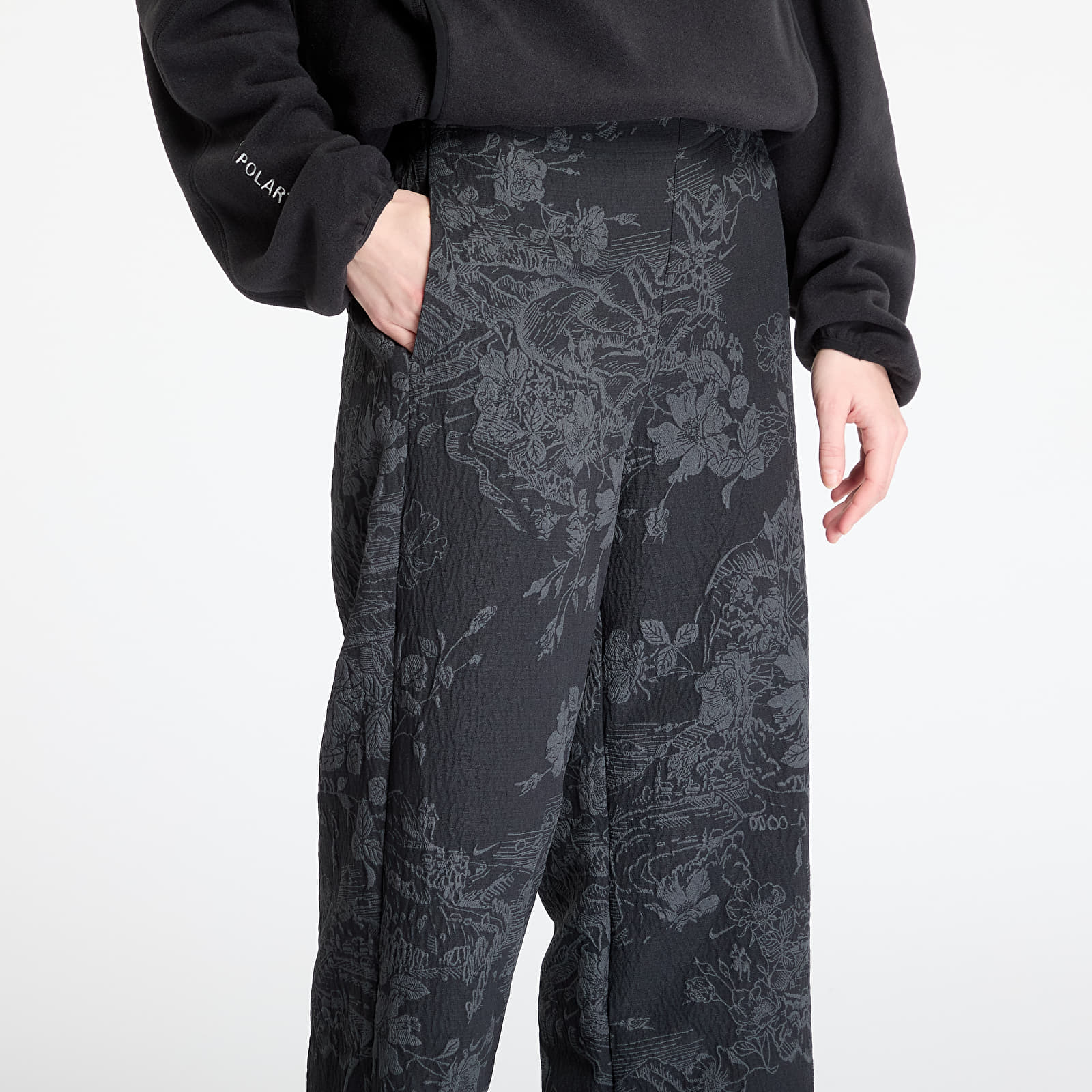 Hosen für Frauen Nike Sportswear Collection Women's Mid-Rise Jacquard Track Pants Black/ Anthracite/ Black