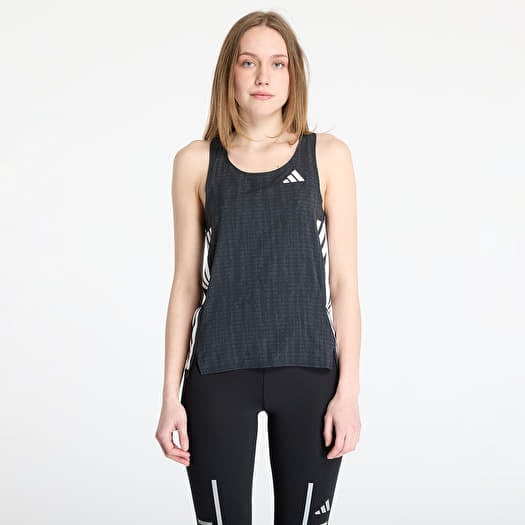 Majica s tankom adidas Adizero Running Singlet Top Dark Grey/ Carbon/ Black